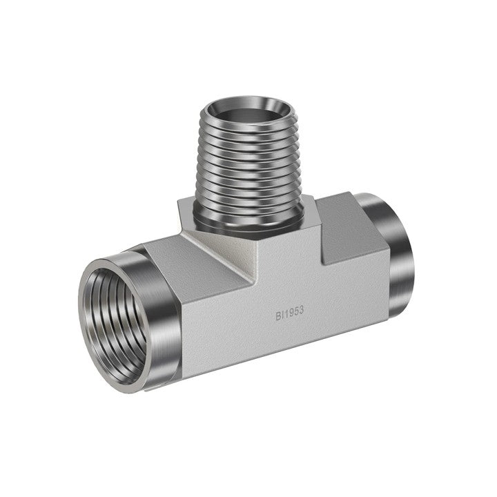 F NPT to M NPT Male Branch Tee Hydraulic Adapter (5604)